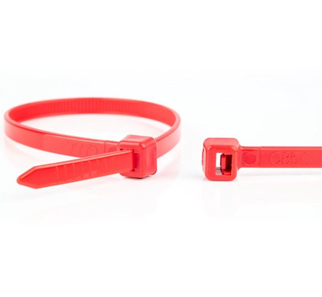 Kabelbundelband standaard 300x4,8mm rood 100 stuks