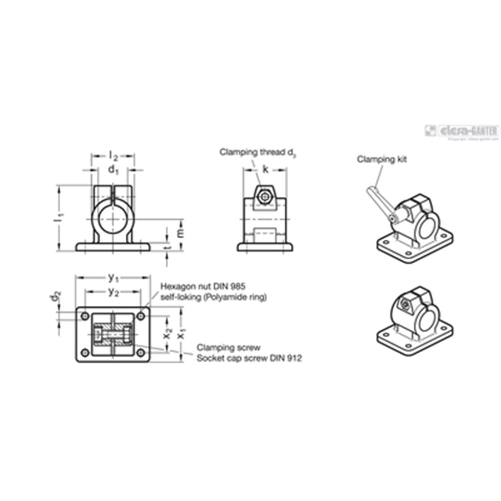 GN 146-B20-40-2-SW Ganter Klemverbinding