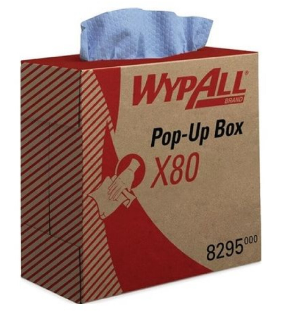 8295 WYPALL X80 POETSDOEK BLAUW POP-UP BOX (80 STUKS)