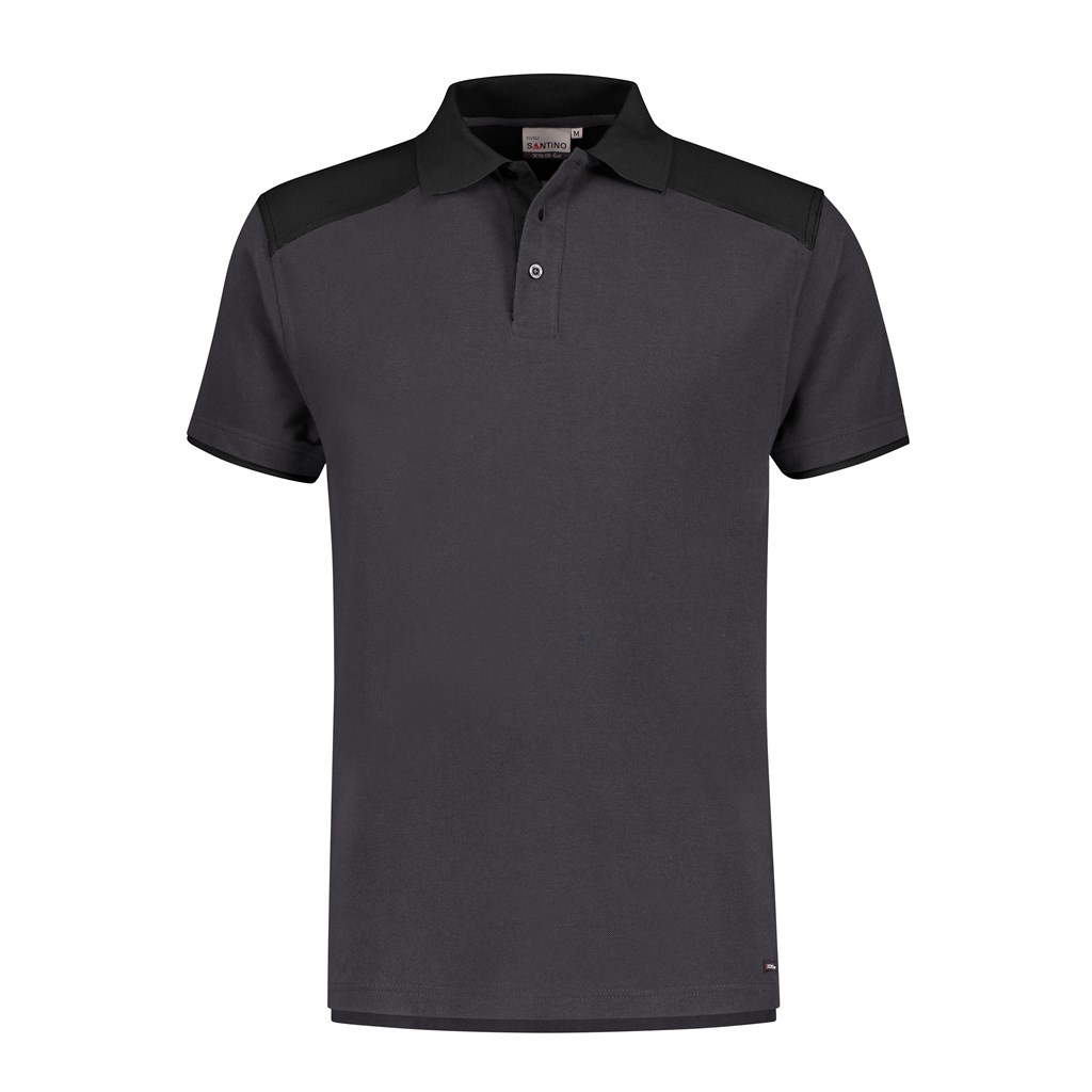 Tivoli S SANTINO 2 Color-Line Poloshirt Graphite / Black mt.S (Unisex, Regular Fit)