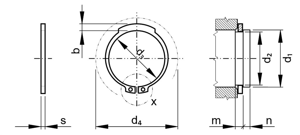 DIN471 45mm Verenstaal Borgring as zwaar