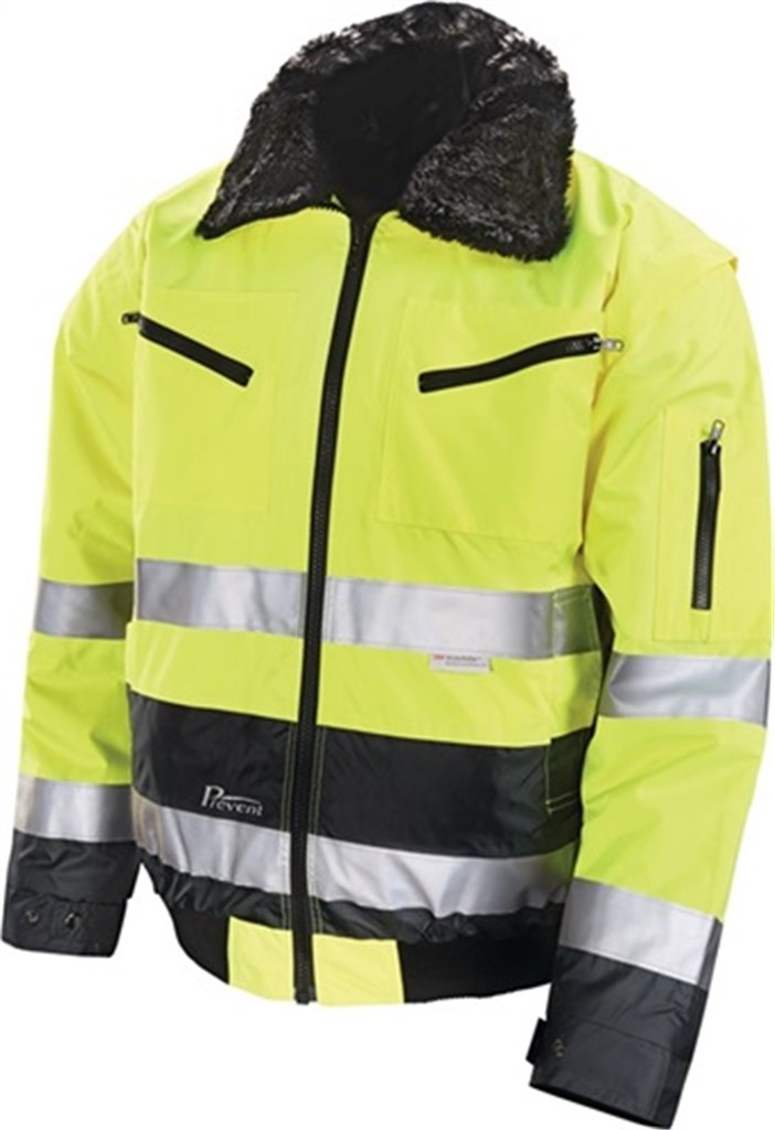 PREVENT Veiligheids-pilotenjack  geel/grijs maat XXL 62/64 100% PES
