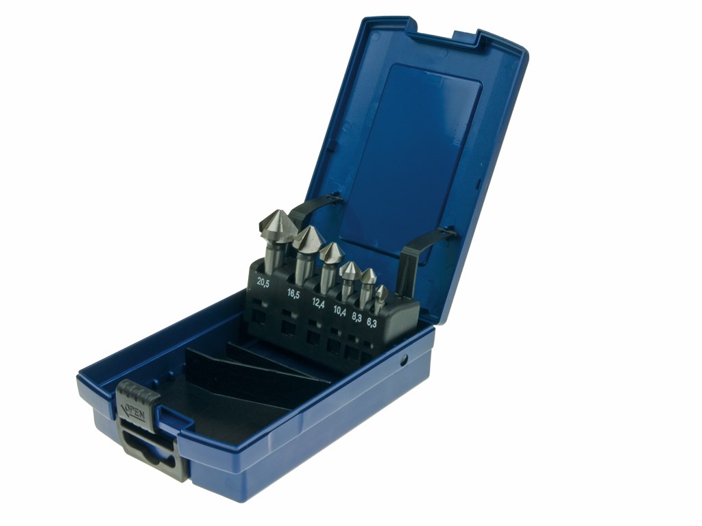 IPV100.C002 IP-V HSS Verzinkfreesset 6,3/8,3/10,4/12,4/16,5/20,5mm in kunststof cassette (6-dlg)