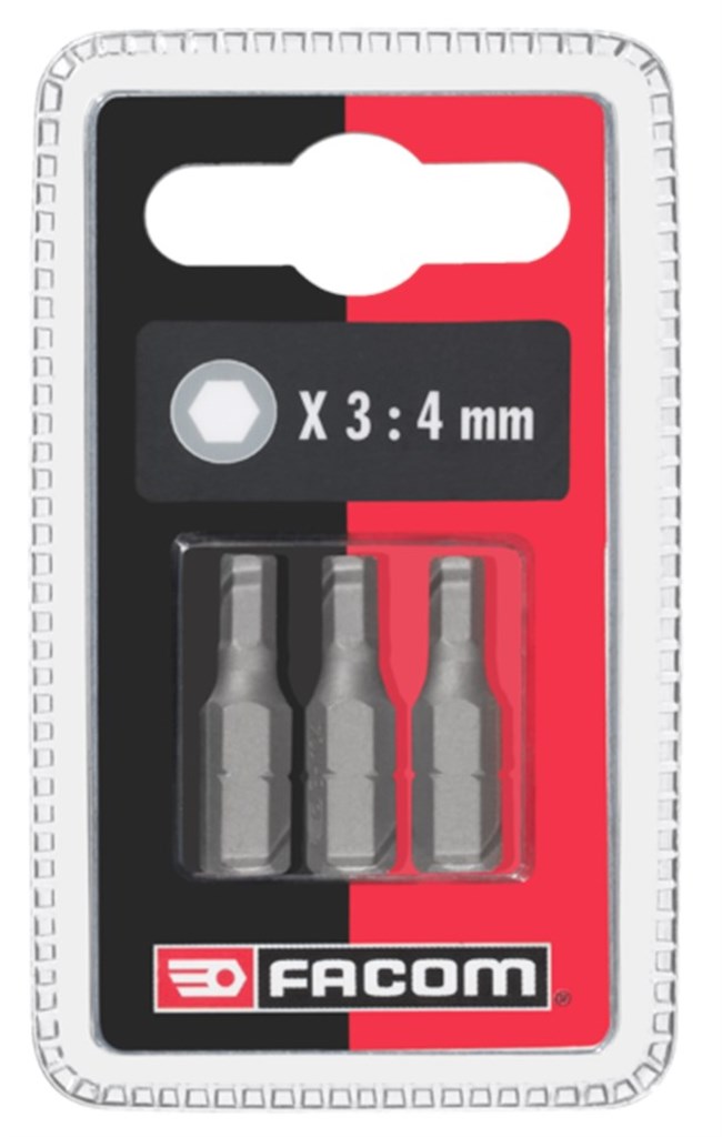 EH1.J3 FACOM Set van 3 standaard bits serie 1 voor 6-kant inbusschroeven, metrische maten