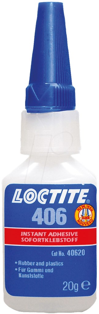 406 Loctite Snellijm , Ca Adhesive , kunststoffen en rubber, 20gr.