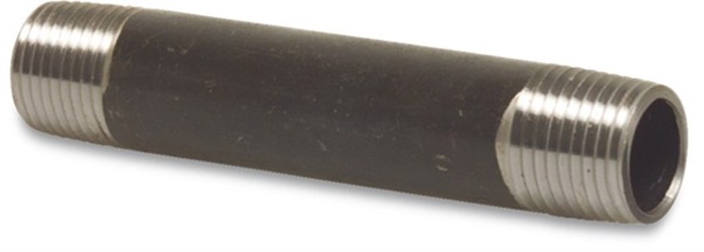 Nr. 23 Pijpnippel staal zwart 1.1/2" bu 300mm