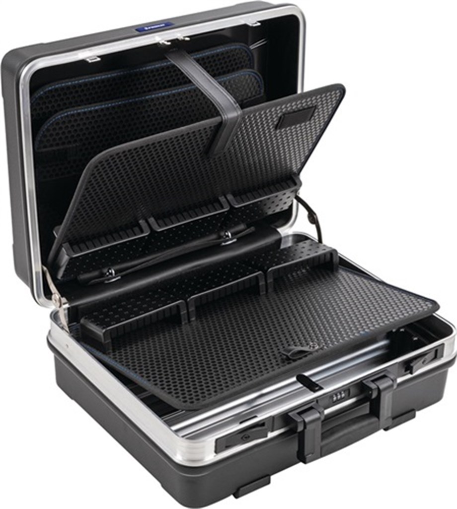 PROMAT Hardkunststof koffer  29 l ABS kunststof BxDxHmm met gereedschapsmodule aluminium-frame