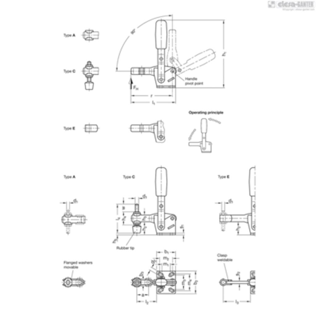 GN 810-130-A Ganter Verticale snelspanner