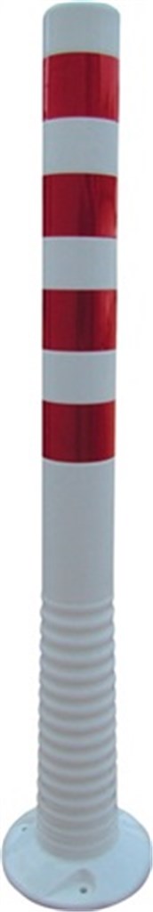 Versperringspaal flexibel PU wit/rood D80xH1000mm schroefaansluiting