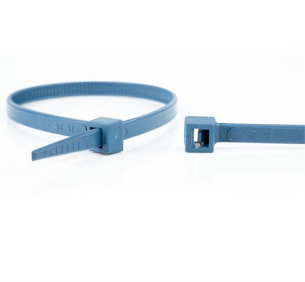 Kabelbundelband detecteerbaar 368x4,8mm blauw 100 stuks