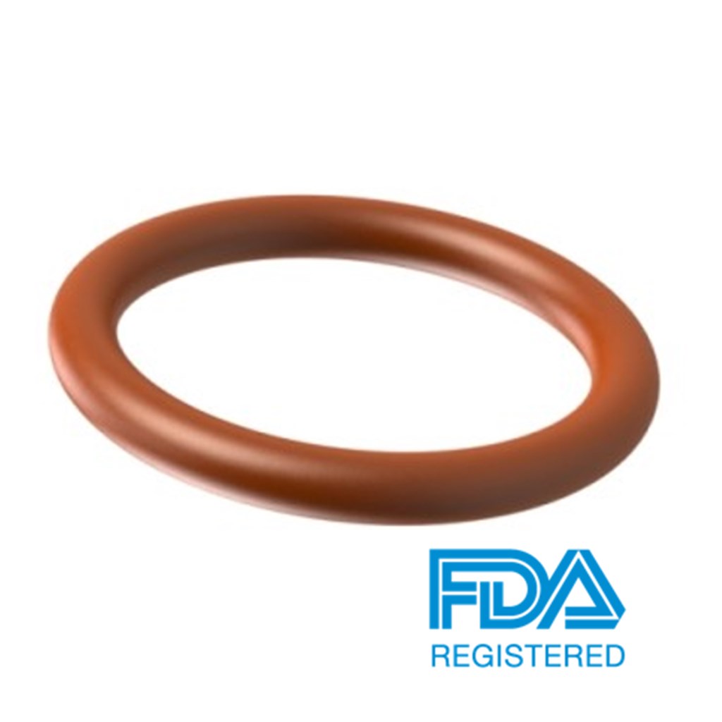 38x2,5mm O-Ring VMQ 70Sh.A rood FDA