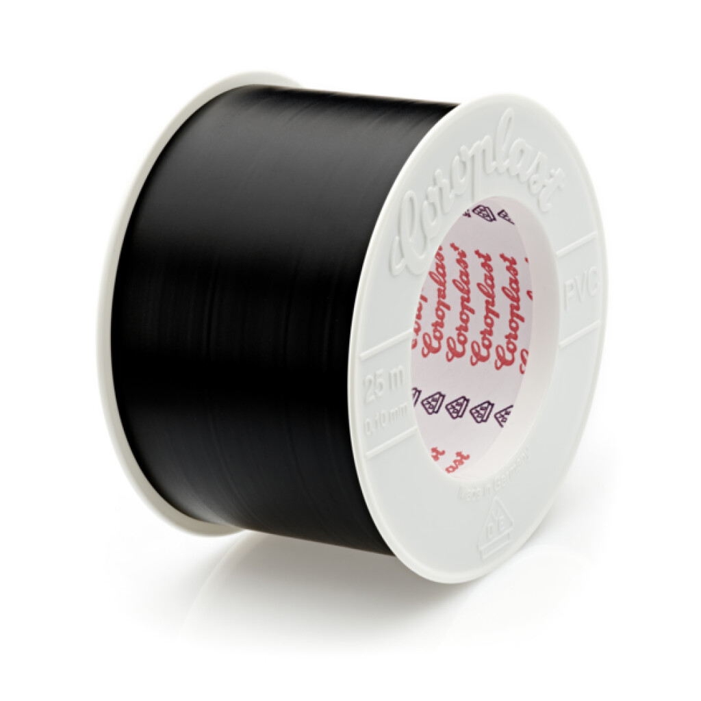302-50X25 zwart Coroplast PVC Isolatietape zwart ouderdoms- en weerbestendig breedte 50mm lengte 25mtr