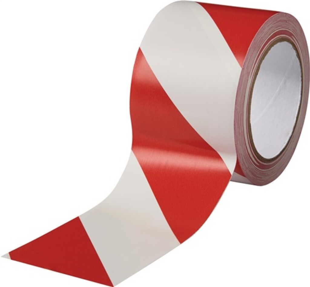 ROCOL Grondmarkeringstape Easy Tape rood/wit PVC lengte 33 m breedte 75 mm wiel