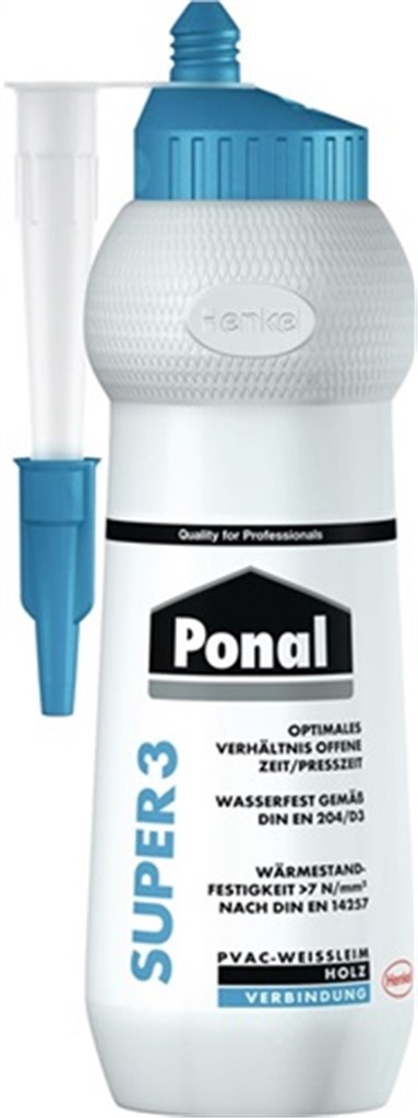 PONAL Houtlijm watervast / super 3 EN 204: D3 420 g  fles