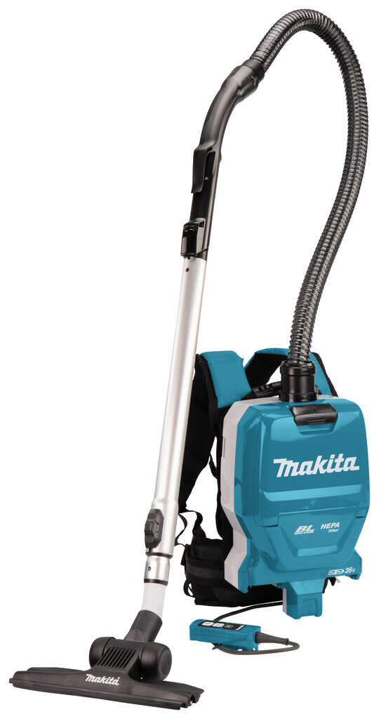 DVC261ZX22 Makita 2x18V Rugstofzuiger voor schoonmaak Zonder accu's en lader, met 4-delige stofafzuigset, in doos