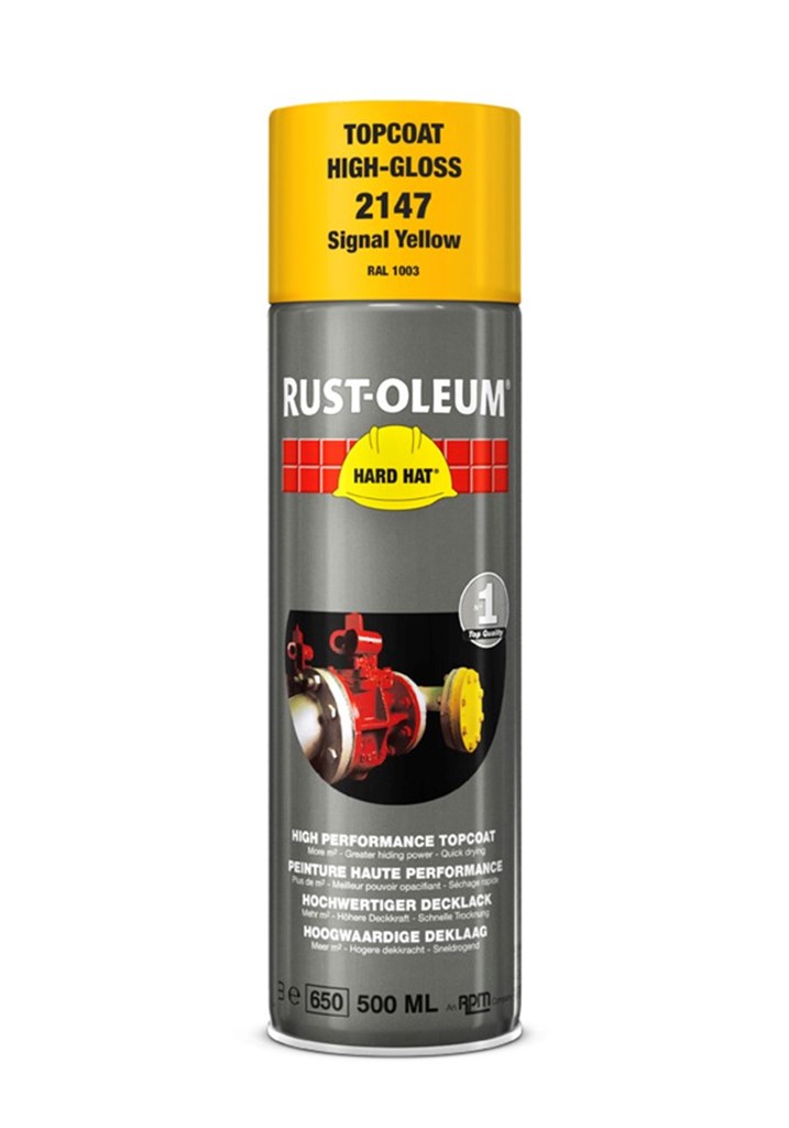 2147 Rust-Oleum Hard Hat deklaag signaalgeel (RAL1003) Spuitbus 500ml