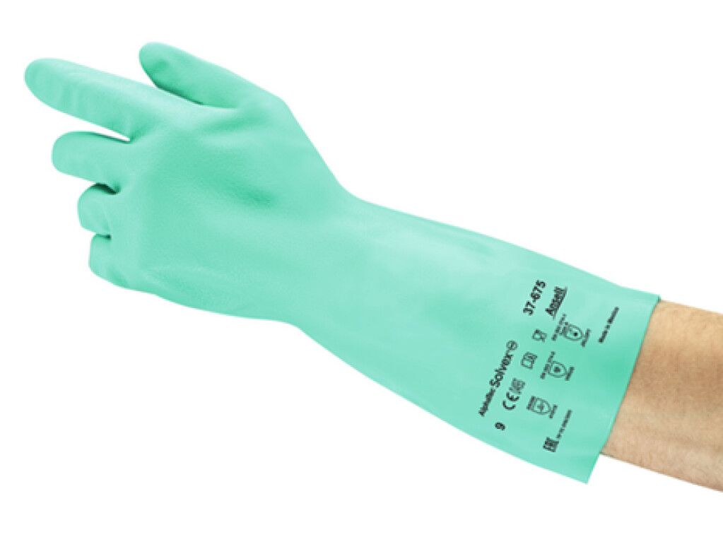 37-675 mt.6 AlphaTec Solvex Ansell Handschoenen groen mt.6 Bijzonder comfortabele, chemisch bestendige handschoen voor uiteenlopende toepassingen