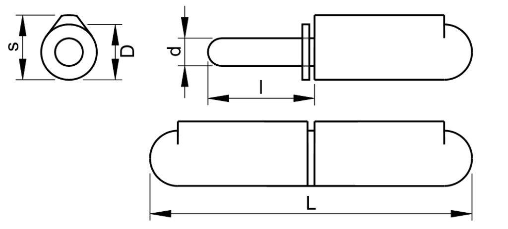 120mm RVS 304 Lasscharnier (paumelle)