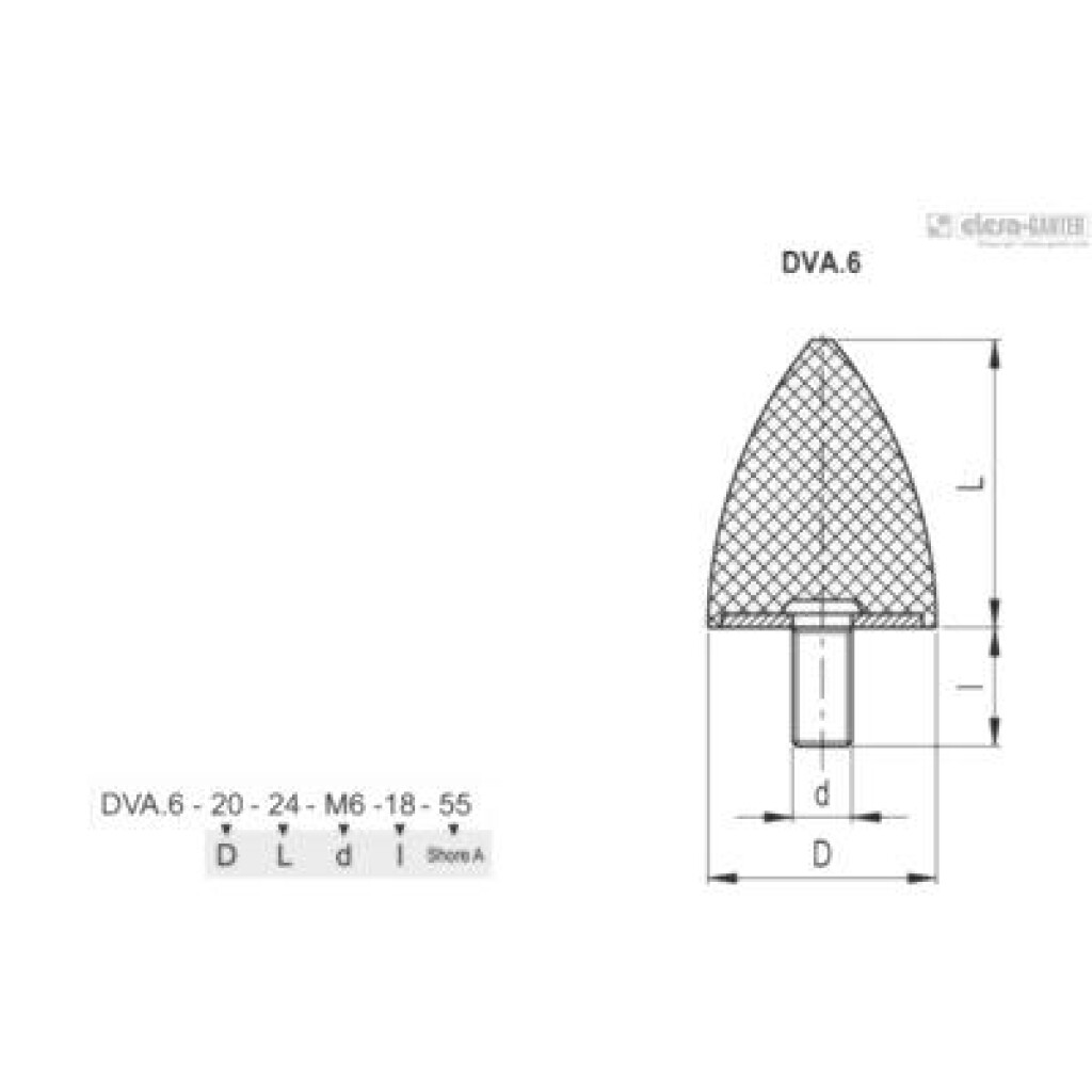 DVA.6-30-36-M8-20-70 Elesa Trillingsdemper