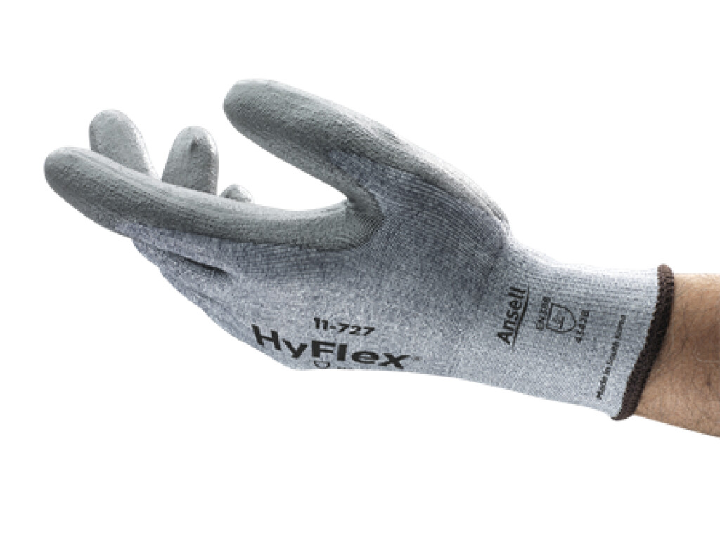 11-727 mt.10 HyFlex Ansell Handschoenen grijs mt.10 Bescherming in combinatie met comfort en mobiliteit (snijklasse B)