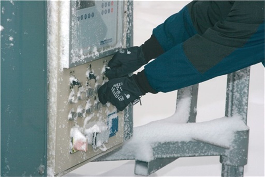 Koudebestendige handschoen Ice-Grip 691 maat 10 blauw nylon met PVC-profiel