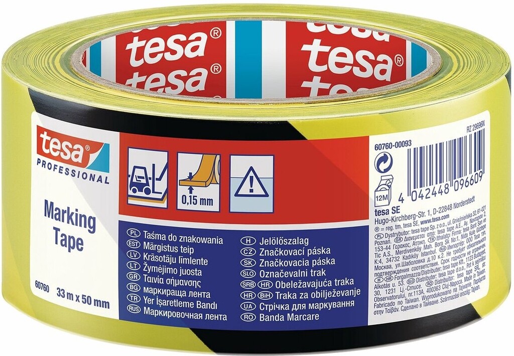 Markeringstape 60760 33m 50mm geel/zwart