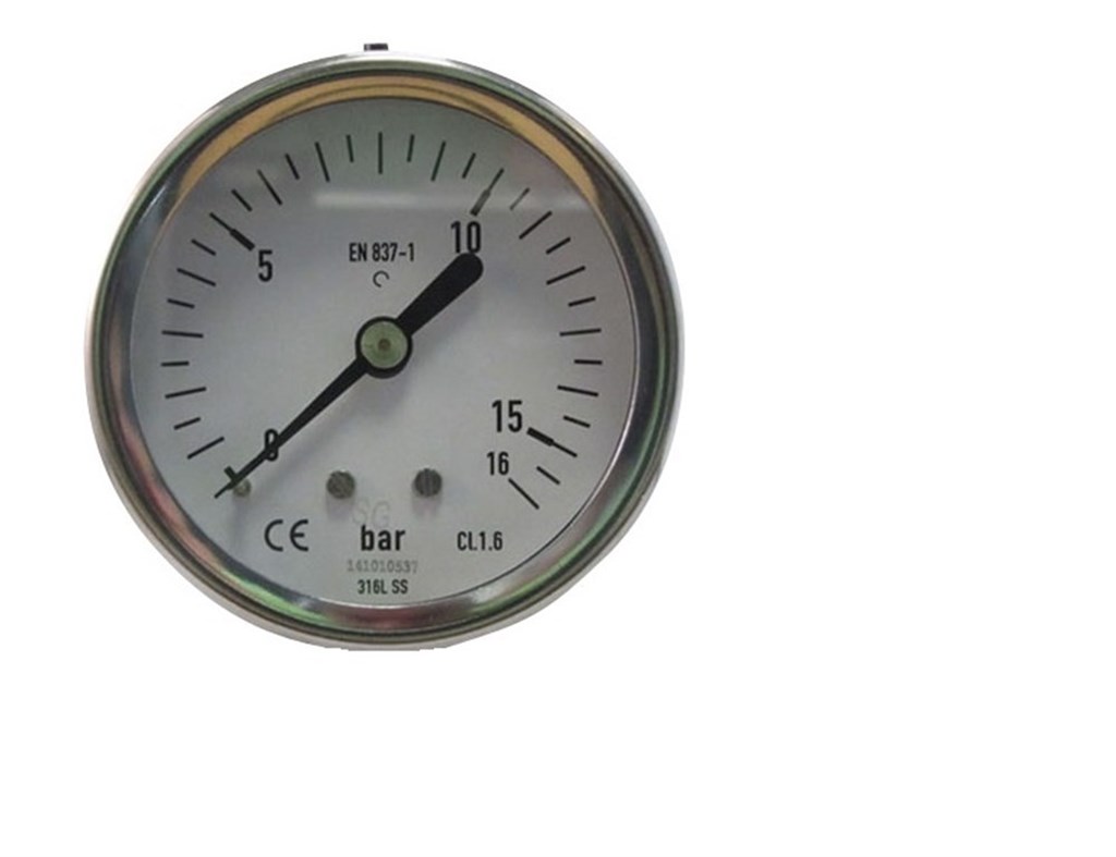 7225 63 0-2,5b G1/4a gl Manometer kast 63mm RVS 304 0 t/m 2,5bar G1/4" achteraansluiting glycerine gevuld