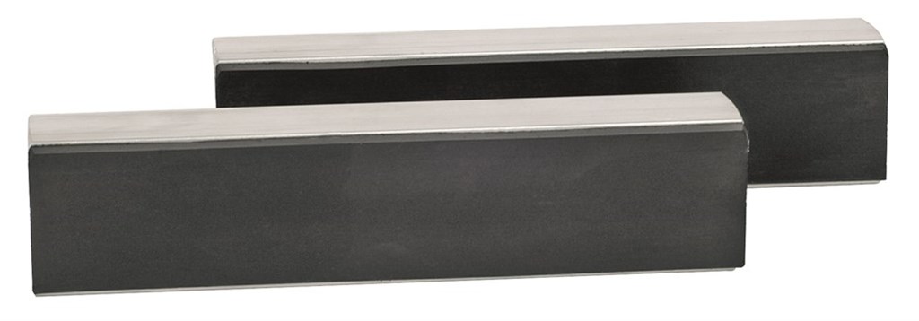 545G100 KUKKO Bankschroefbekken met magneet strip, Aluminium met rubber, grijs 100mm