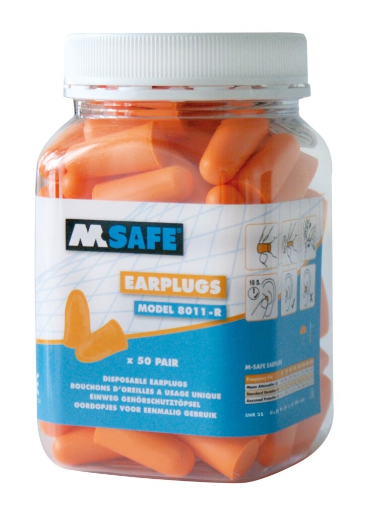 M-Safe oordop 8011-R, à 50 paar in pot
