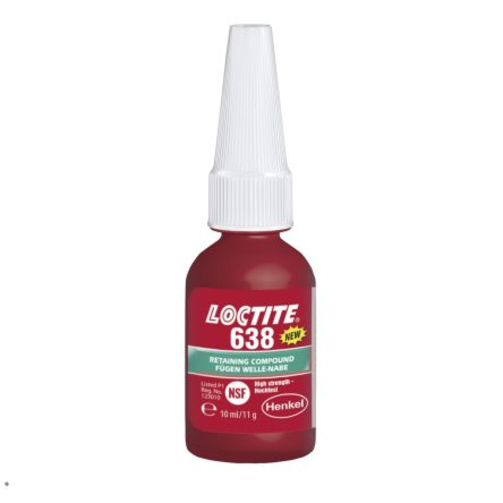638 Loctite Cilindrische bevestiging, sterk, algemeen gebruik, 10ml.
