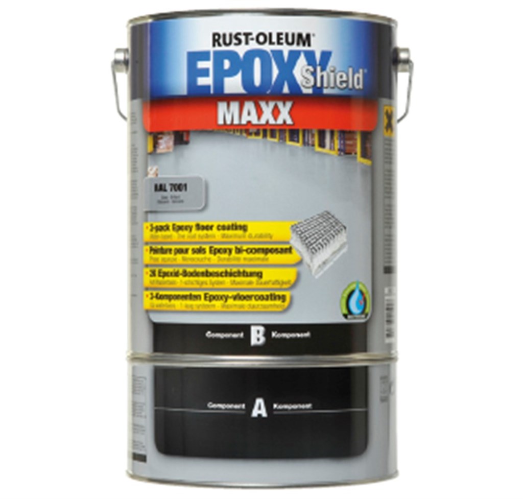 5382 Rust-Oleum EpoxyShield Maxx 2K-Epoxyvloercoating (waterbasis) zilvergrijs Blik 5ltr