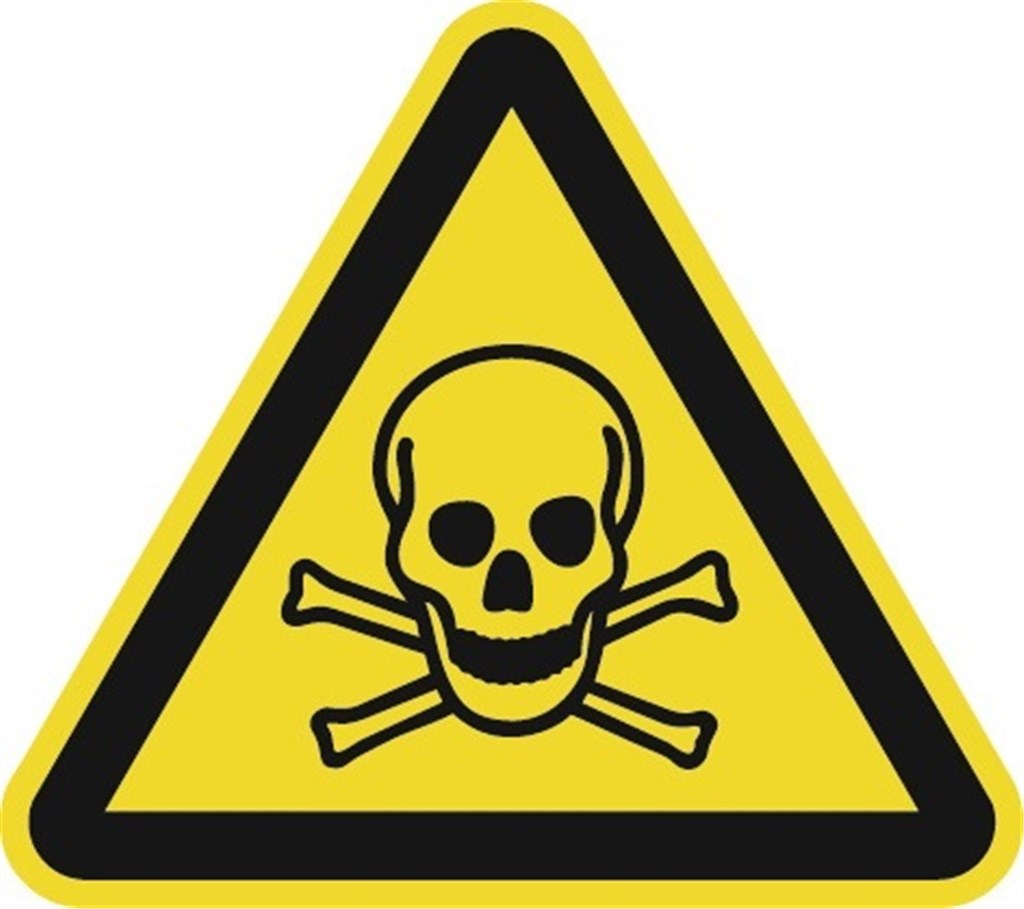 Waarschuwingsteken ASR A1.3/DIN EN ISO 7010 waarschuwing voor giftige stoffen 200 mm folie