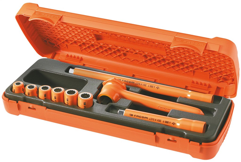 J.400AVSE FACOM Set van 9 stuks tot 1000 Volt geïsoleerd gereedschap, VSE-serie