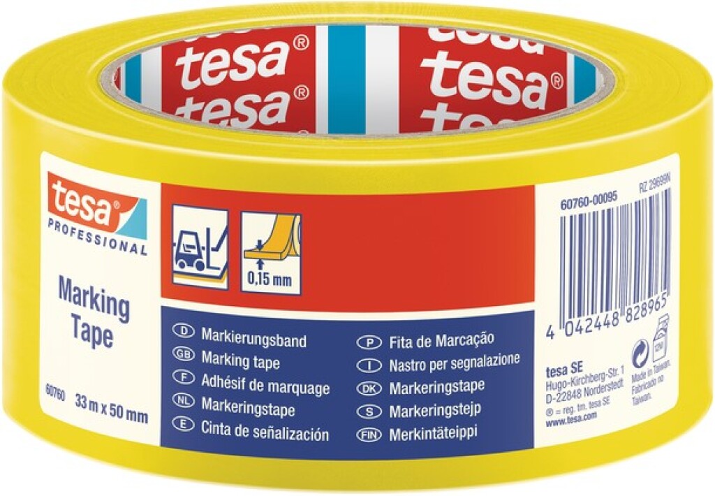Markeringstape 60760 33m 50mm geel