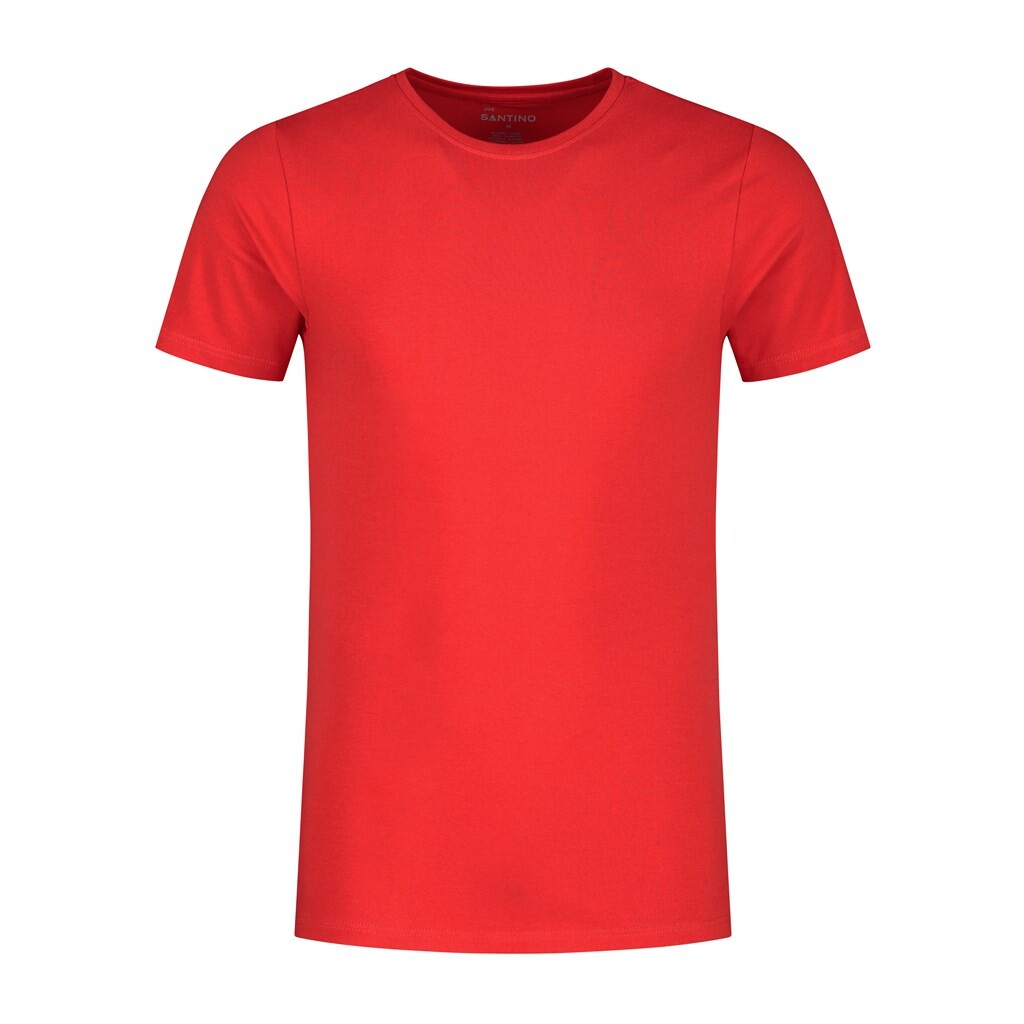 Jive C-neck S SANTINO Basic Line T-shirt Red mt.S (Unisex, Stretch Modern Fit)