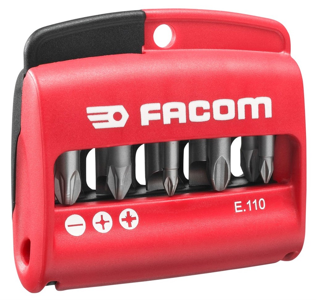 E.110 FACOM Combinatieset van 10 bits 1/4" FACOM serie 1 FACOM 25 mm + bithouder FACOM N°1