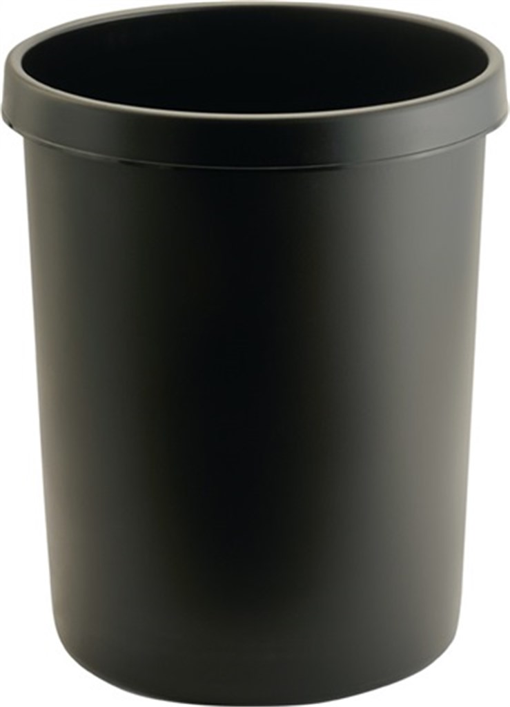 HELIT Prullenbak  kunststof 45 l H480xd.390 mm met greeprand zwart