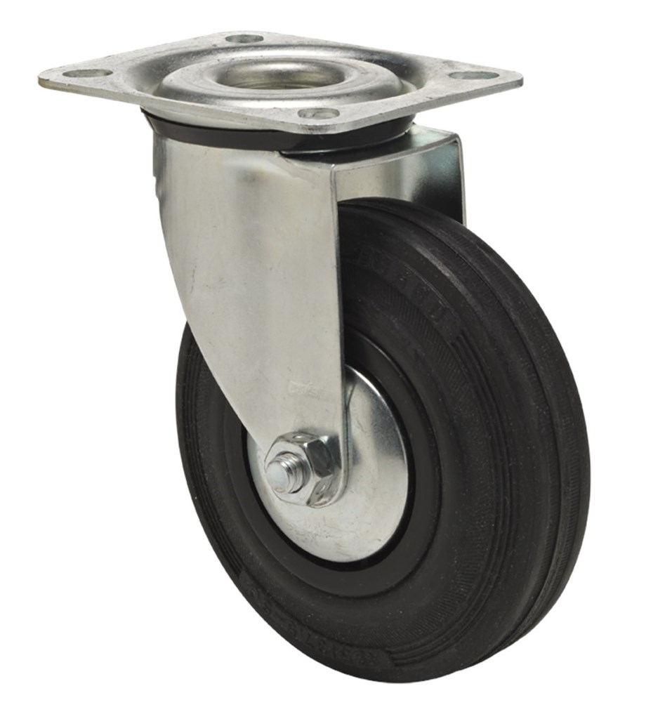 JPPM 1603 2101 Colson Zwenkwiel, Zwart rubberband 85 Shore A