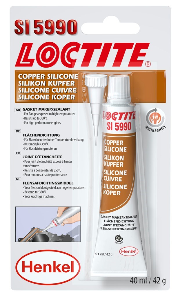 SI 5990 Loctite Premium High Performance Silicone Copper , Health& Safety (Blister), 40ml.