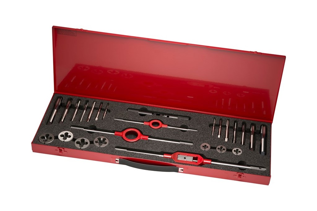 L12032UNC Dormer Nr.HS-32UNC 27-dlg Set handtappen en snijplaten UNC 1/4" t/m 3/4"