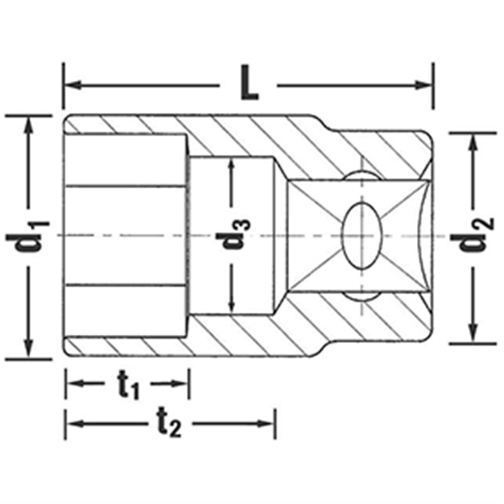 52-8 Stahlwille Doppen  1/2"x8mm 6-kant