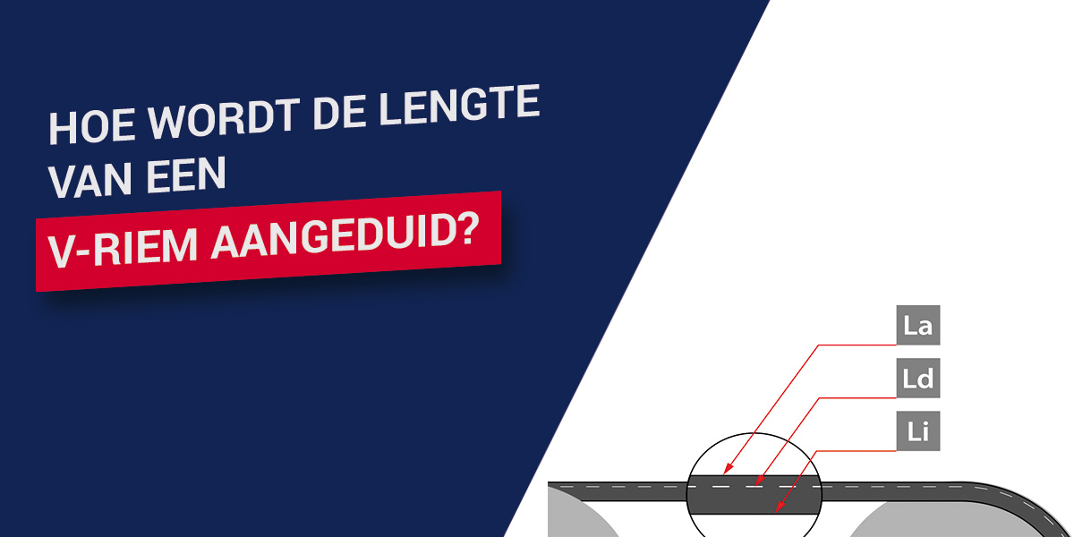 Hoe wordt de lengte van een V-riem aangeduid?
