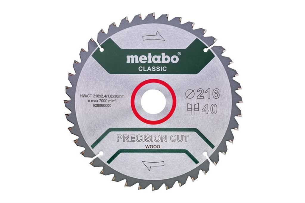 628065000 Metabo Cirkelzaagblad HW/CT Ø 216x30, 40 WZ 5