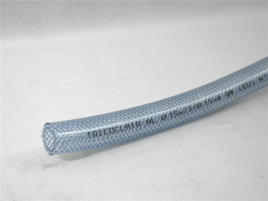 Tricoclair AL 10x16mm TRICOFLEX Gewapende transparante PVC slang (voedingsmiddelen geschikt)