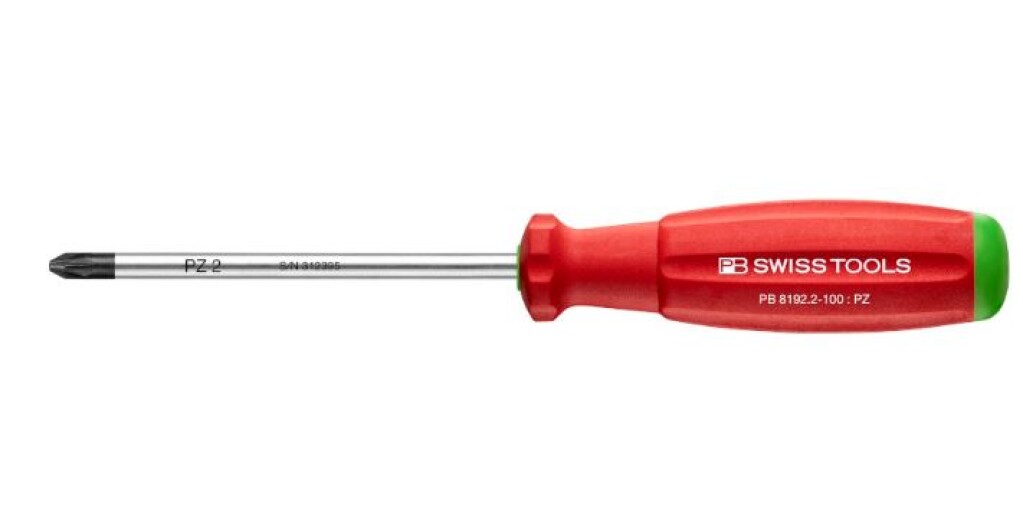 PB 8192.2-100 PB SWISS TOOLS SwissGrip schroevendraaier Pozidriv PZ2x100mm