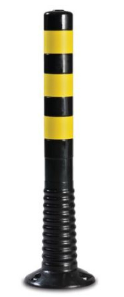 Versperringspaal flexibel PU zwart/geel D80xH1000mm schroefaansluiting