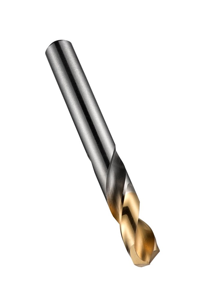 A0221/4 Dormer DIN/ANSI HSS Extra korte spiraalboor 1/4" TiN-tip 2,5xD Split-point met cilindrische schacht