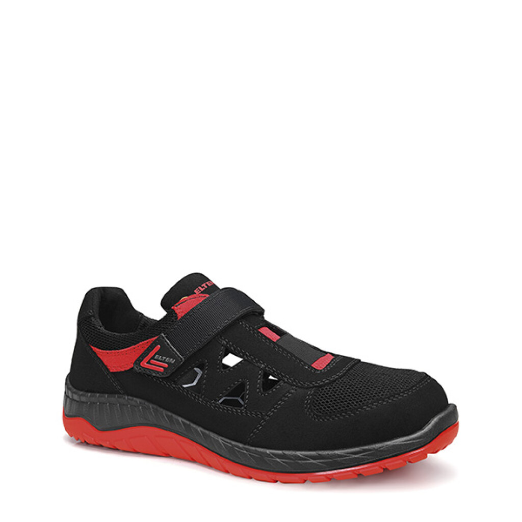 LONNY RED EASY ESD S1PS mt.40 Elten Veiligheidssandaal zwart/rood