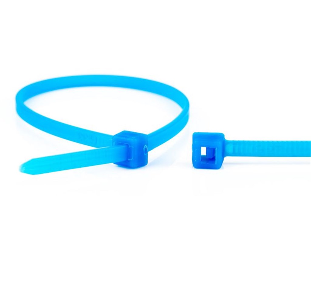 Kabelbinder tefzel 200x3,6mm blauw 100 stuks