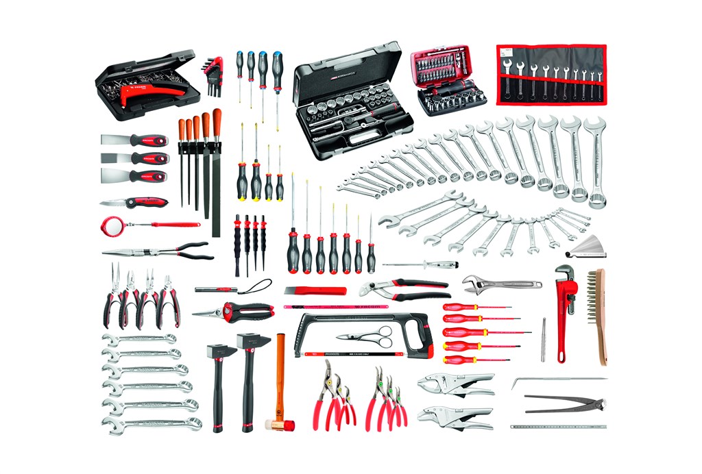 CM.140A-F Facom set voor industrieel serviceonderhoud met 200 delig gereedschap Facom modules van foam 1/3 (x18)